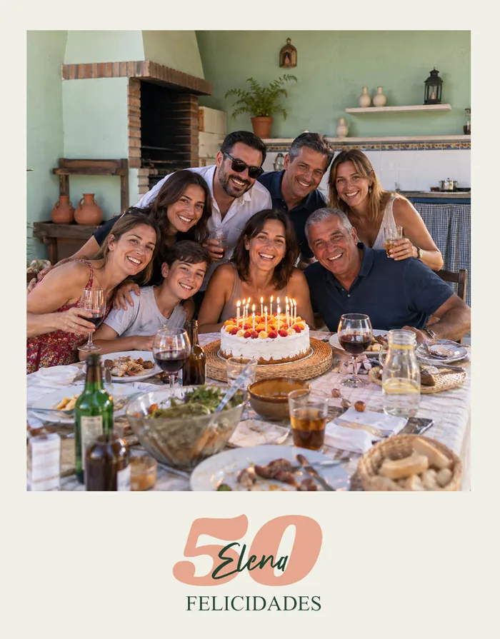 La foto del cumpleaños impresa con el nombre de la homenajeada